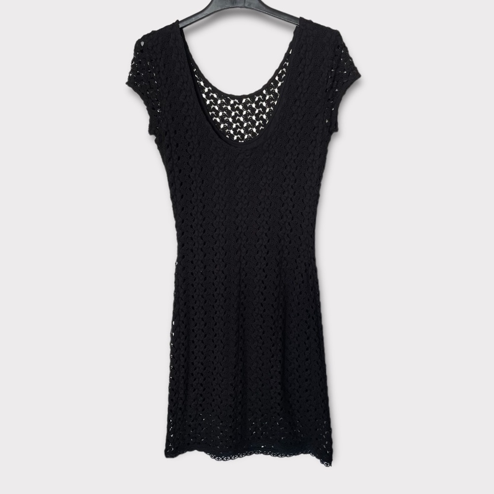 Free People Zanna Amhurst Black Crochet Dress Womens Medium - Picture 7 of 13